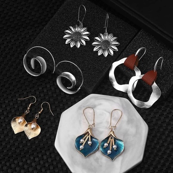 * New 12  Pairs Teardrop Druse Crystal Drop Dangle Earrings for Women Gi… - Picture 3 of 14